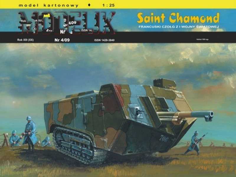 SAINT CHAMOND francuski czołg z I w. św. - zdjęcie 1 SAINT CHAMOND francuski czołg z I w. św. - zdjęcie 1