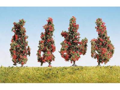 Krzewy z czerwonym kwiatami - 4 sztuki - zdjęcie 1