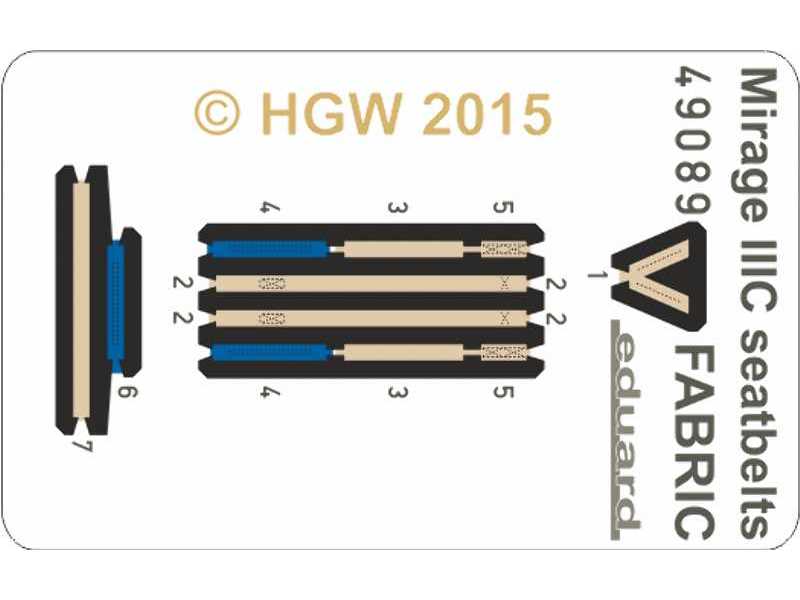 Mirage IIIC seatbelts FABRIC 1/48 - Eduard - zdjęcie 1