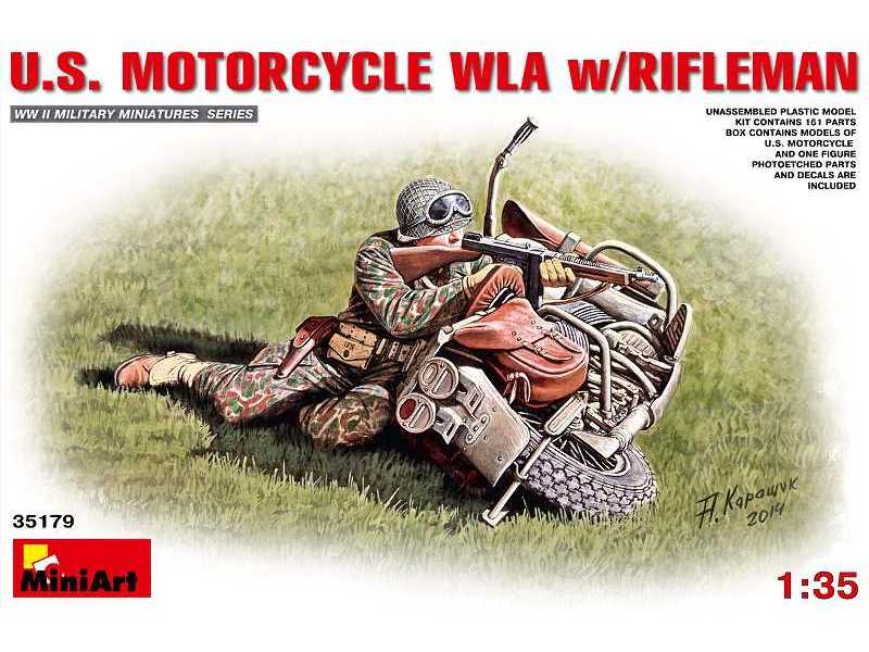 Amerykański motocykl H.D. WLA z figurką strzelca - zdjęcie 1