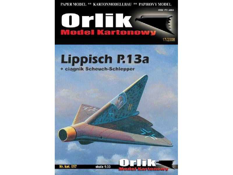 Niemiecki samolot myśliwski Lippisch P.13 + ciągnik lotniskowy. - zdjęcie 1 Niemiecki samolot myśliwski Lippisch P.13 + ciągnik lotniskowy. - zdjęcie 1