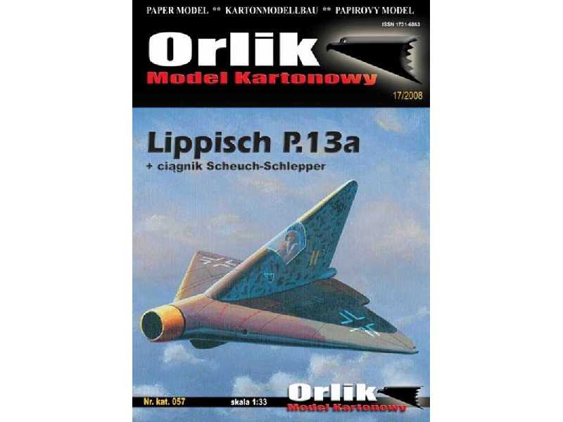 Niemiecki samolot myśliwski Lippisch P.13 + ciągnik lotniskowy. - zdjęcie 1