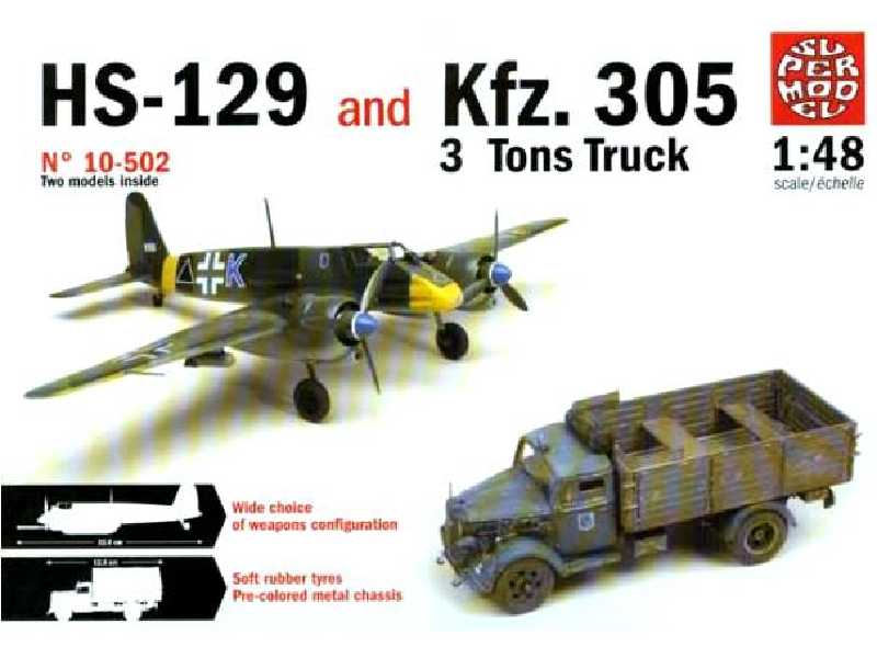 Henschel Hs-129 i Opel Blitz Kfz. 305 3 Ton Truck - zdjęcie 1 Henschel Hs-129 i Opel Blitz Kfz. 305 3 Ton Truck - zdjęcie 1