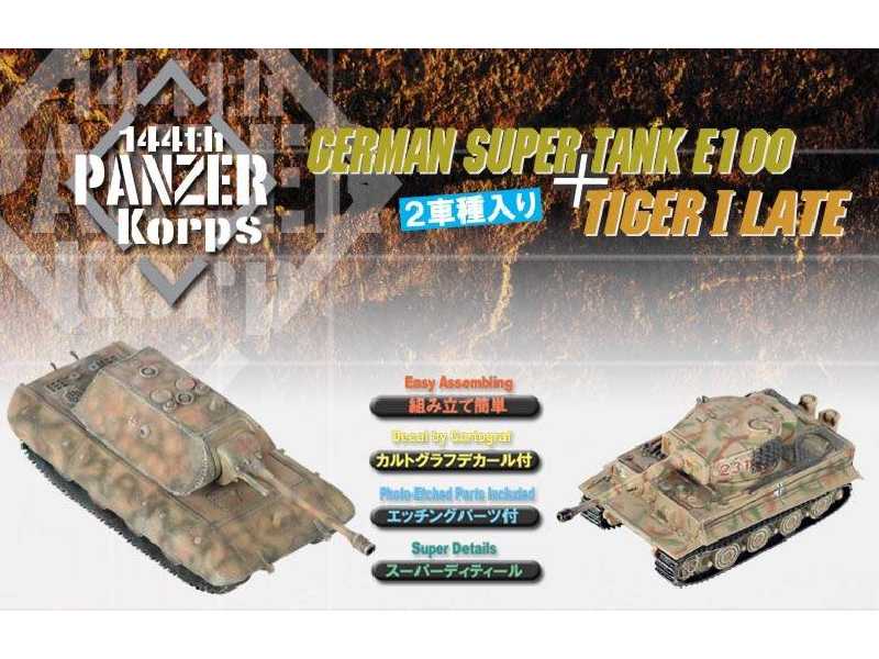 German Super Tank E-100 + Tiger I Late - 2 modele - zdjęcie 1 German Super Tank E-100 + Tiger I Late - 2 modele - zdjęcie 1
