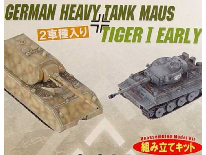 German Super Tank Maus + Tiger I Early - 2 modele - zdjęcie 1 German Super Tank Maus + Tiger I Early - 2 modele - zdjęcie 1