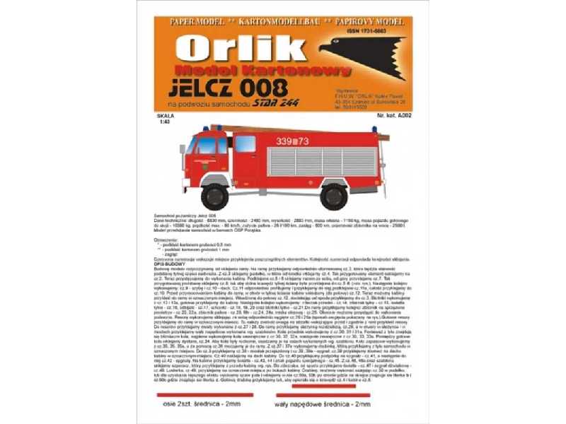 Samochód strażacki - Jelcz 008 w malowaniu OSP Porąbka - zdjęcie 1 Samochód strażacki - Jelcz 008 w malowaniu OSP Porąbka - zdjęcie 1