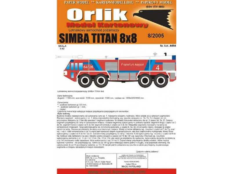 Lotniskowy samochód pożarniczy Simba TITAN 8x8 - zdjęcie 1 Lotniskowy samochód pożarniczy Simba TITAN 8x8 - zdjęcie 1