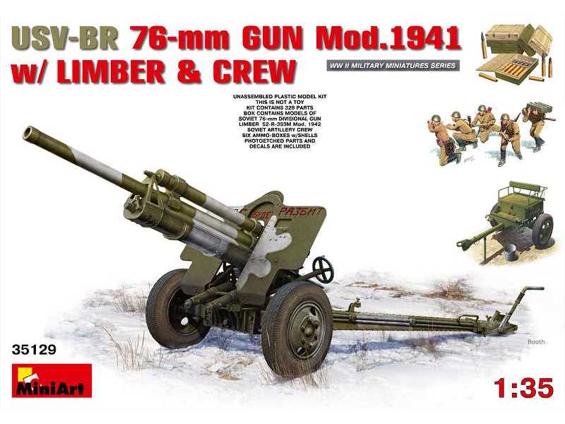 Radziecka armata USV-BR 76-mm Model 1941 z przodkiem i obsługą - zdjęcie 1 Radziecka armata USV-BR 76-mm Model 1941 z przodkiem i obsługą - zdjęcie 1