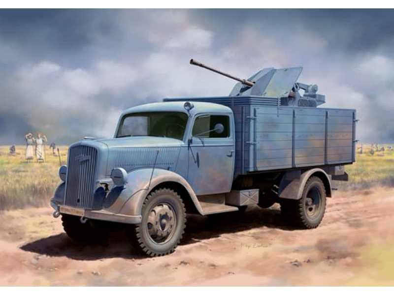 Niemiecka ciężarówka 3t 4x2 z działkiem 2cm FlaK 38 - zdjęcie 1 Niemiecka ciężarówka 3t 4x2 z działkiem 2cm FlaK 38 - zdjęcie 1