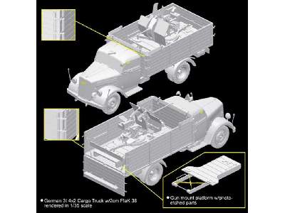 Niemiecka ciężarówka 3t 4x2 z działkiem 2cm FlaK 38  - zdjęcie 10