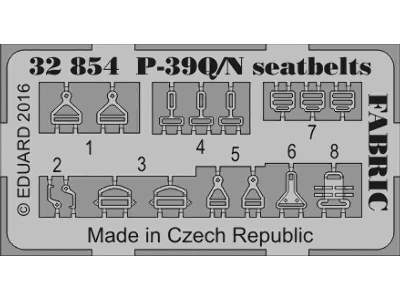 P-39Q/ N seatbelts FABRIC 1/32 - Kitty Hawk - zdjęcie 2