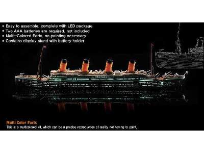 RMS Titanic z oświetleniem Led - Multi Color Parts - zdjęcie 2