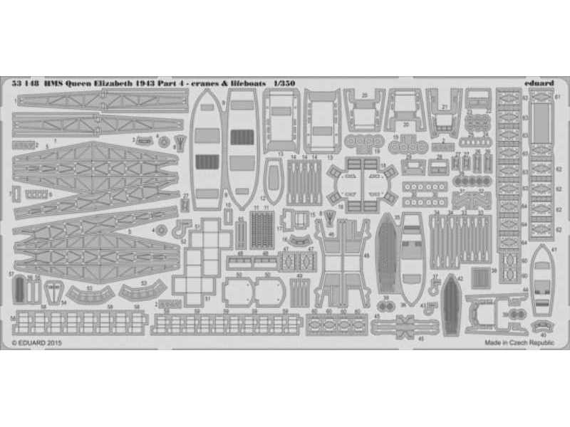 HMS Queen Elizabeth 1943 pt 4 - cranes & lifeboats 1/350 - Trump - zdjęcie 1 HMS Queen Elizabeth 1943 pt 4 - cranes & lifeboats 1/350 - Trump - zdjęcie 1
