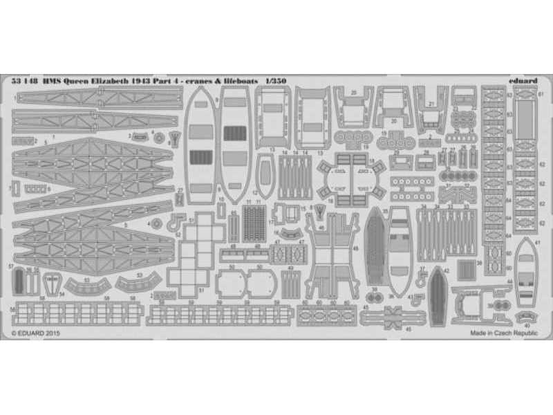 HMS Queen Elizabeth 1943 pt 4 - cranes & lifeboats 1/350 - Trump - zdjęcie 1