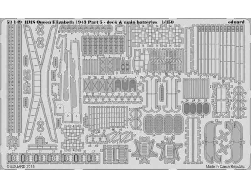 HMS Queen Elizabeth 1943 pt 5 - deck & main batteries 1/350 - Tr - zdjęcie 1 HMS Queen Elizabeth 1943 pt 5 - deck & main batteries 1/350 - Tr - zdjęcie 1