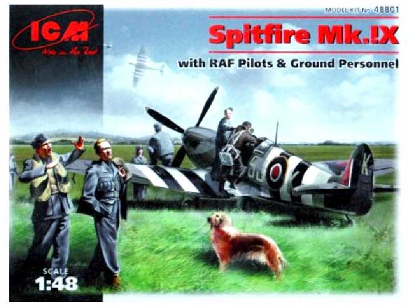 Spitfire Mk.IX z pilotami RAF-u i personelem naziemnym - zdjęcie 1
