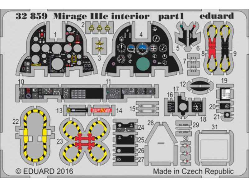 Mirage IIIc interior 1/32 - Italeri - zdjęcie 1