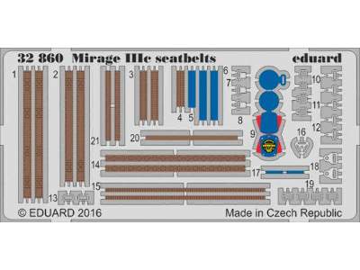 Mirage IIIc seatbelts 1/32 - Italeri - zdjęcie 1