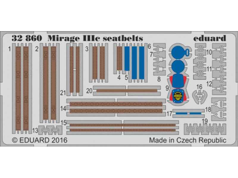 Mirage IIIc seatbelts 1/32 - Italeri - zdjęcie 1
