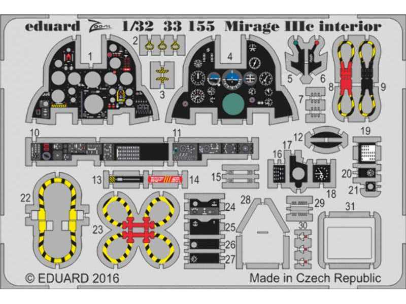 Mirage IIIc interior 1/32 - Italeri - zdjęcie 1