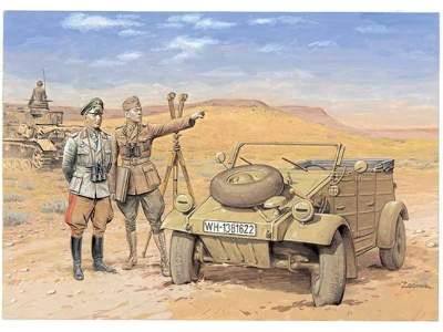 Kubelwagen Afrika Korps + figurki oficerów - zdjęcie 1