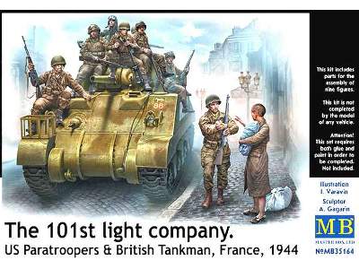Amerykańscy spadachroniarze i brytyjscy czołgiści - Francja 1944 - zdjęcie 1