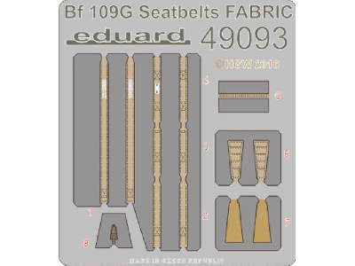 Bf 109G seatbelts FABRIC 1/48 - Eduard - zdjęcie 1