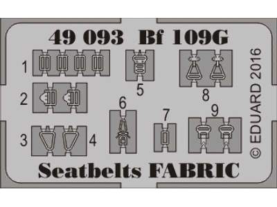 Bf 109G seatbelts FABRIC 1/48 - Eduard - zdjęcie 2