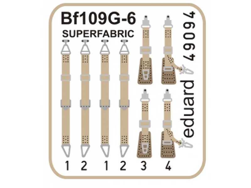 Bf 109G seatbelts SUPERFABRIC 1/48 - Eduard - zdjęcie 1 Bf 109G seatbelts SUPERFABRIC 1/48 - Eduard - zdjęcie 1