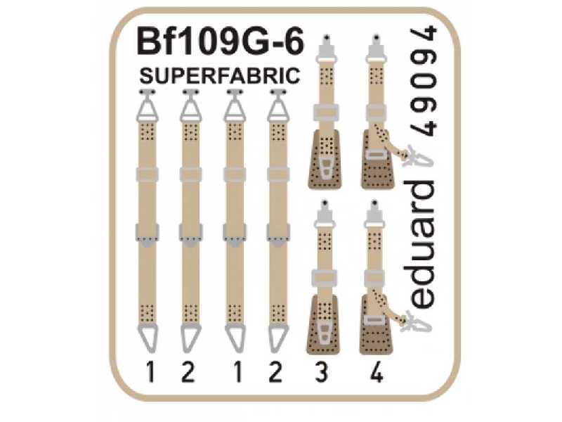 Bf 109G seatbelts SUPERFABRIC 1/48 - Eduard - zdjęcie 1