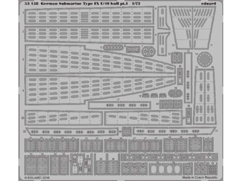 German Submarine Type IX C/40 hull pt. 1 1/72 - Revell - zdjęcie 1 German Submarine Type IX C/40 hull pt. 1 1/72 - Revell - zdjęcie 1