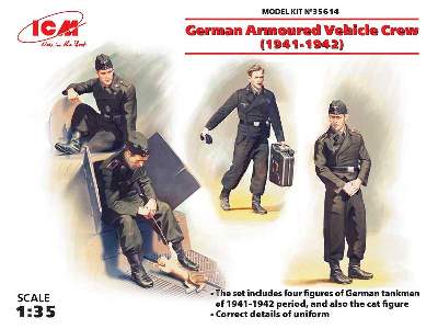 German Armoured Vehicle Crew (1941-1942) (4 figures and cat) - zdjęcie 10