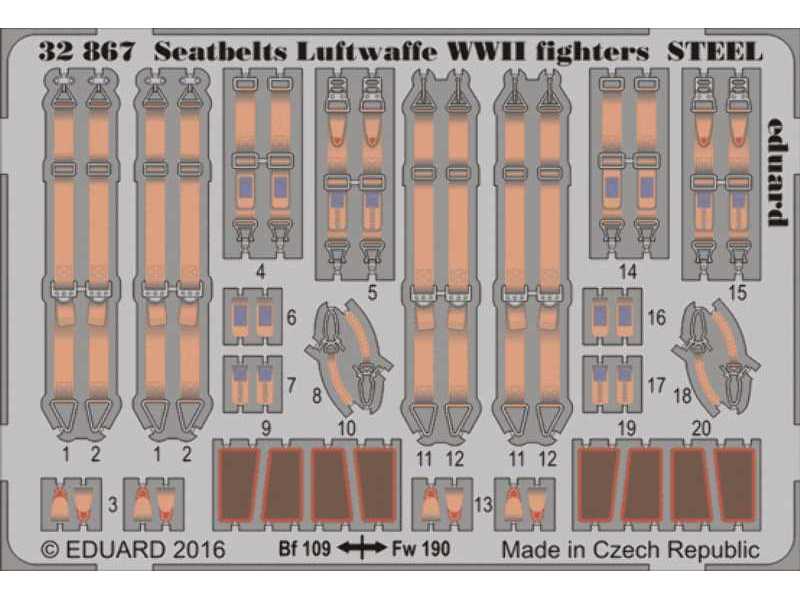 Seatbelts Luftwaffe WWII fighters STEEL 1/32 - zdjęcie 1