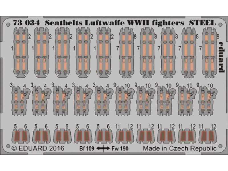 Seatbelts Luftwaffe WWII fighters STEEL 1/72 - zdjęcie 1 Seatbelts Luftwaffe WWII fighters STEEL 1/72 - zdjęcie 1