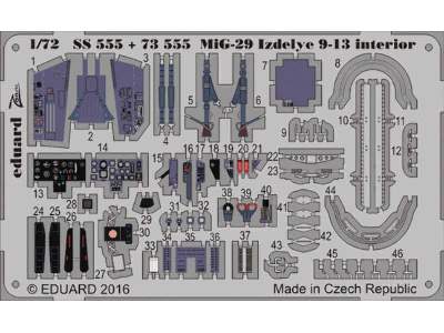 MiG-29 Izdelye 9-13 interior 1/72 - Zvezda - zdjęcie 1