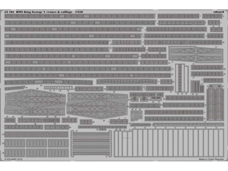 HMS King George V cranes & railings 1/350 - Tamiya - zdjęcie 1