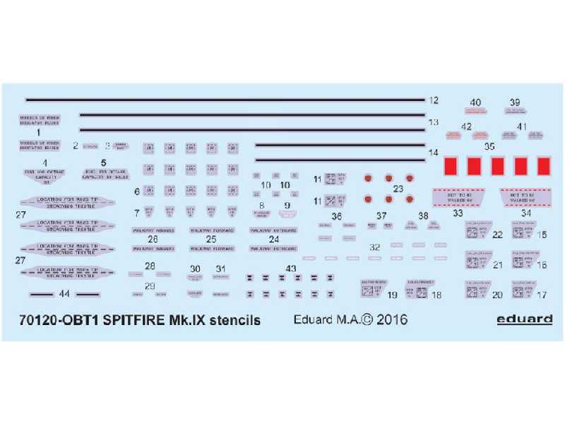 Bf 109G stencils 1/48 - Eduard - zdjęcie 1