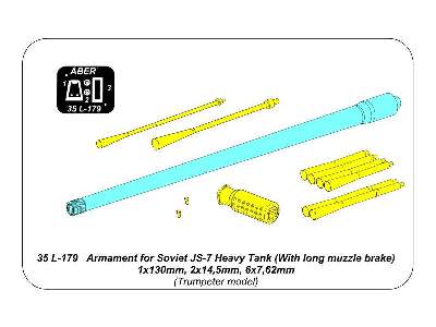 Uzbrojenie do JS-7 (z długim hamulcem) - 1x130mm 2x14,5mm 6x7,62 - zdjęcie 11