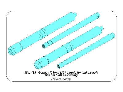 Lufy 128mm L/61 do niemieckiego działa 12,8 cm FlaK 40 Zwilling - zdjęcie 11