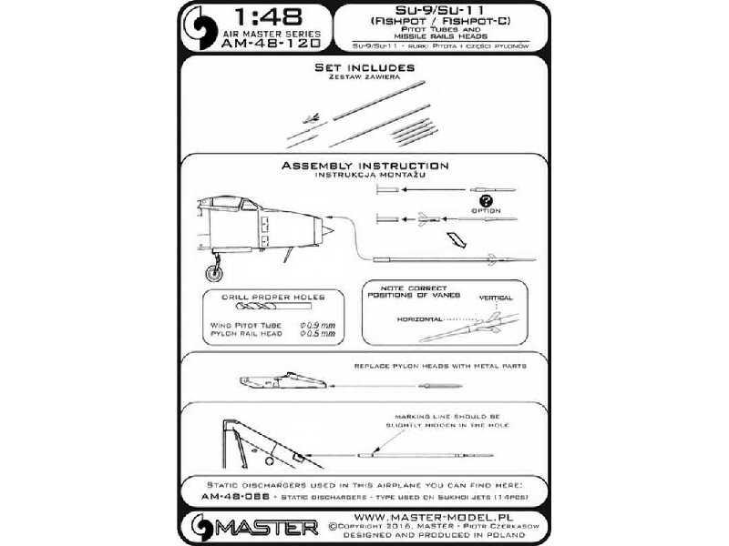 Su-9 / Su-11 (Fishpot / Fishpot C) - Rurki Pitota i części pylon - zdjęcie 1