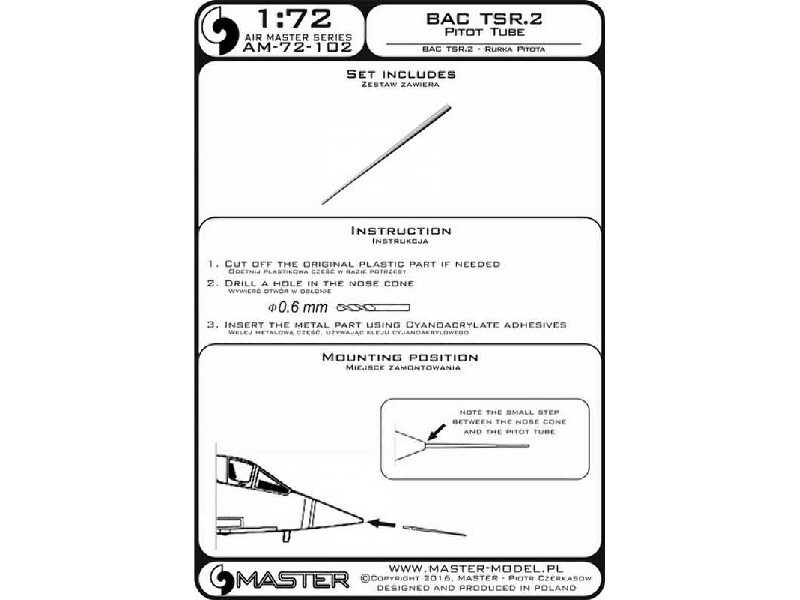 BAC TSR.2 - Rurka Pitota - zdjęcie 1 BAC TSR.2 - Rurka Pitota - zdjęcie 1