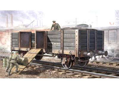 Niemiecki wagon platforma z wysokimi burtami - zdjęcie 1
