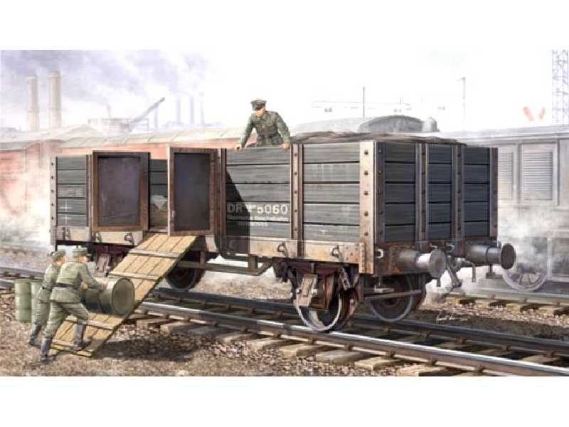 Niemiecki wagon platforma z wysokimi burtami - zdjęcie 1 Niemiecki wagon platforma z wysokimi burtami - zdjęcie 1