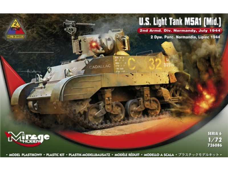 U.S. Light Tank M5A1 (Mid.) '2nd Armd. Div. Normandy, July 1944 - zdjęcie 1 U.S. Light Tank M5A1 (Mid.) '2nd Armd. Div. Normandy, July 1944 - zdjęcie 1