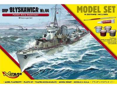 MODEL SET- ORP 'BŁYSKAWICA' wz.44 (Polski Niszczyciel II WŚ) - zdjęcie 1