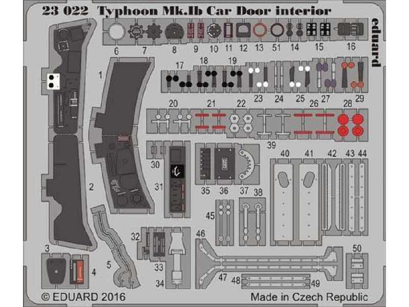 Typhoon Mk. Ib Car Door interior 1/24 - Airfix - zdjęcie 1