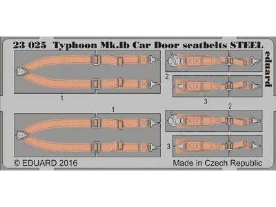 Typhoon Mk. Ib Car Door seatbelts STEEL 1/24 - Airfix - zdjęcie 1