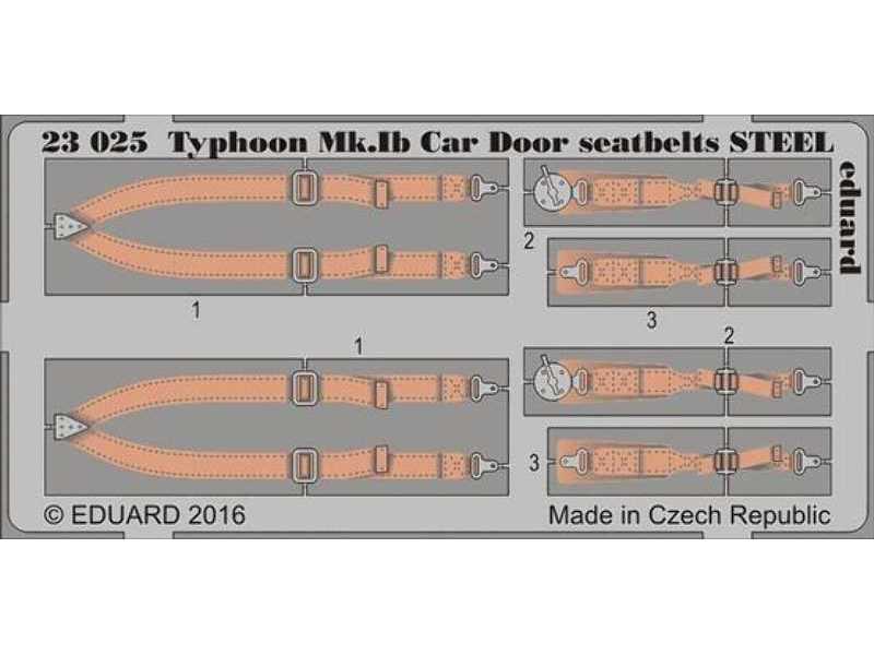 Typhoon Mk. Ib Car Door seatbelts STEEL 1/24 - Airfix - zdjęcie 1