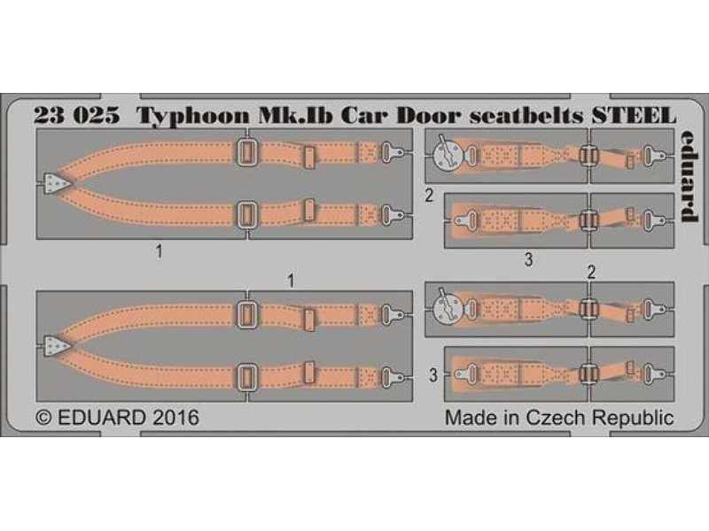 Typhoon Mk. Ib Car Door seatbelts STEEL 1/24 - Airfix - zdjęcie 1 Typhoon Mk. Ib Car Door seatbelts STEEL 1/24 - Airfix - zdjęcie 1