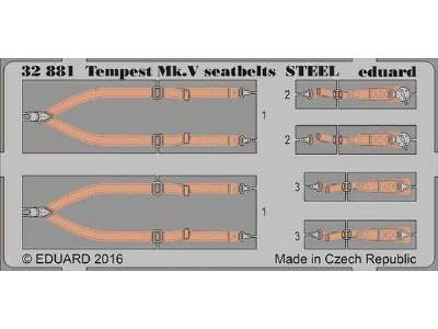 Tempest Mk. V seatbelts STEEL 1/32 - Special Hobby - zdjęcie 1